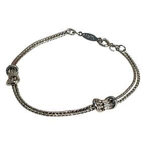 Napier Bracelet Love Knot Double Strand 7” Silver Womens Designer Signed Jewelry